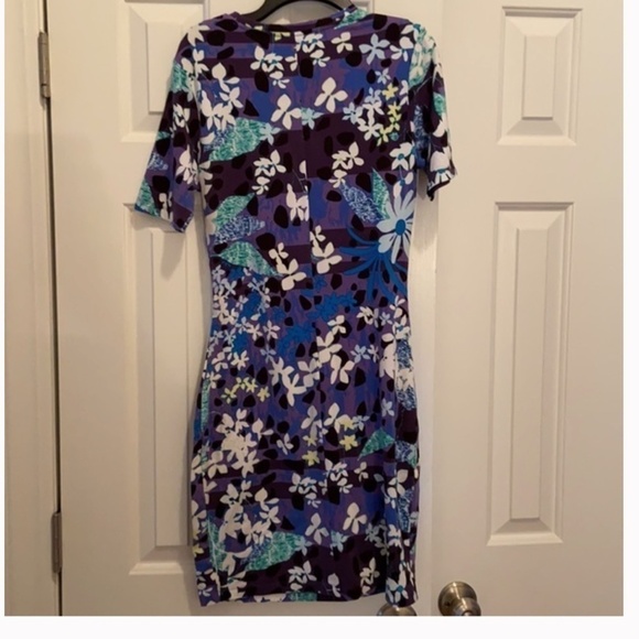 Peter Pilotto x Target Floral body Con Short Sleeve stretchy mini dress Sheath M - Picture 5 of 5